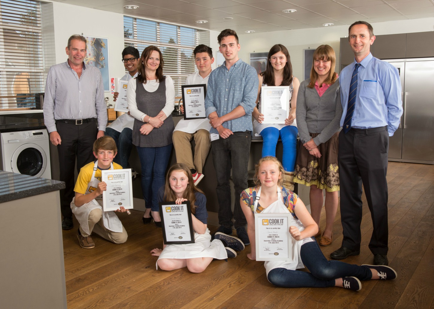 Back row from left to right: Michael Jones (Quality Milk Producers),  Varun Lobo, Justine Pattison, George Perry, Sam Stern, Emma Hawkins,  Felicity Cloake and Andrew Payling (Quality Milk Producers). Front row from left to right: Will Garland, Lauren Black and Juliet Banks